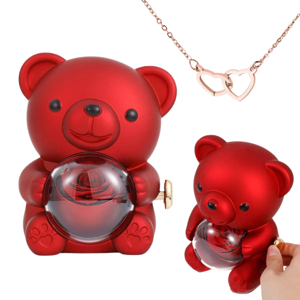 Love Bear — мече с роза и колие за гравиране