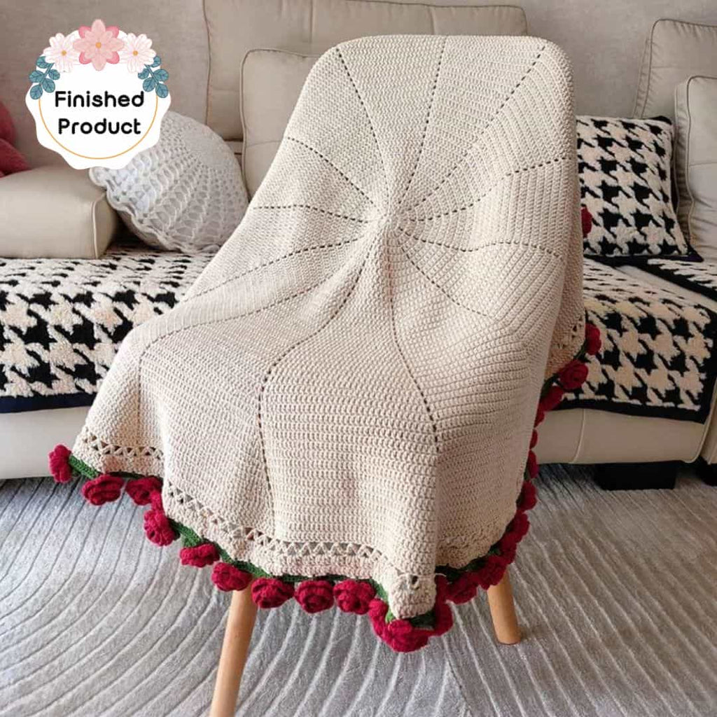 Одеяло Flower Hug върху кресло — уют за всеки ден